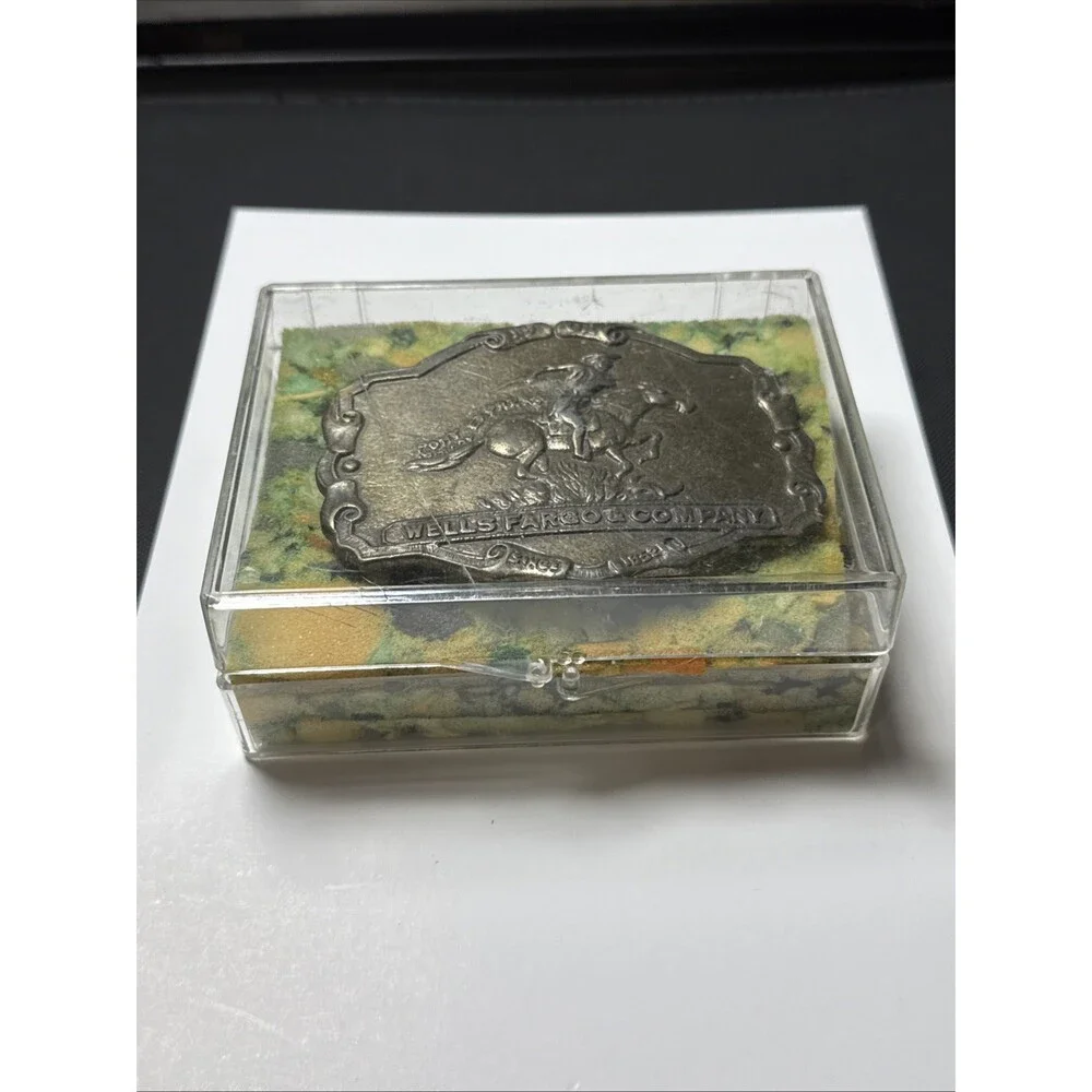 Wells Fargo Pony Express Western Cowboy United States Mail Vintage Belt Buckle